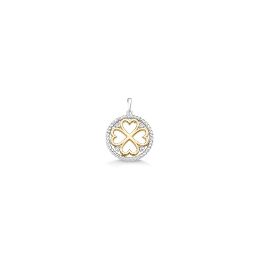 DIJE TREBOL Y CORAZONES CON DIAMANTES
